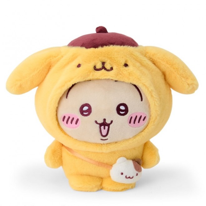 The Chiikawa × Sanrio Characters collaboration features mascots in fuzzy costume crossovers, with 21 new items releasing June 13 nationwide